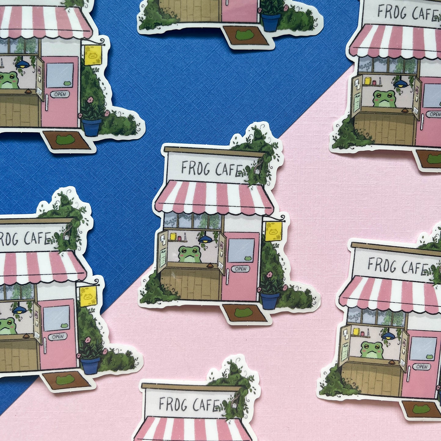 Transparent Frog Cafe Sticker