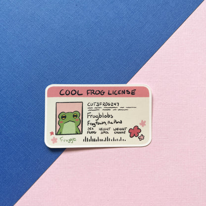 Cool Frog License Sticker