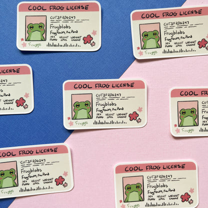 Cool Frog License Sticker