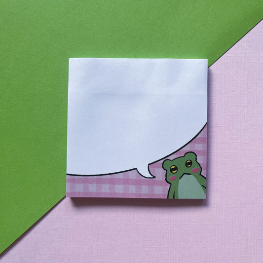 Frog Blurb Pink Sticky Note