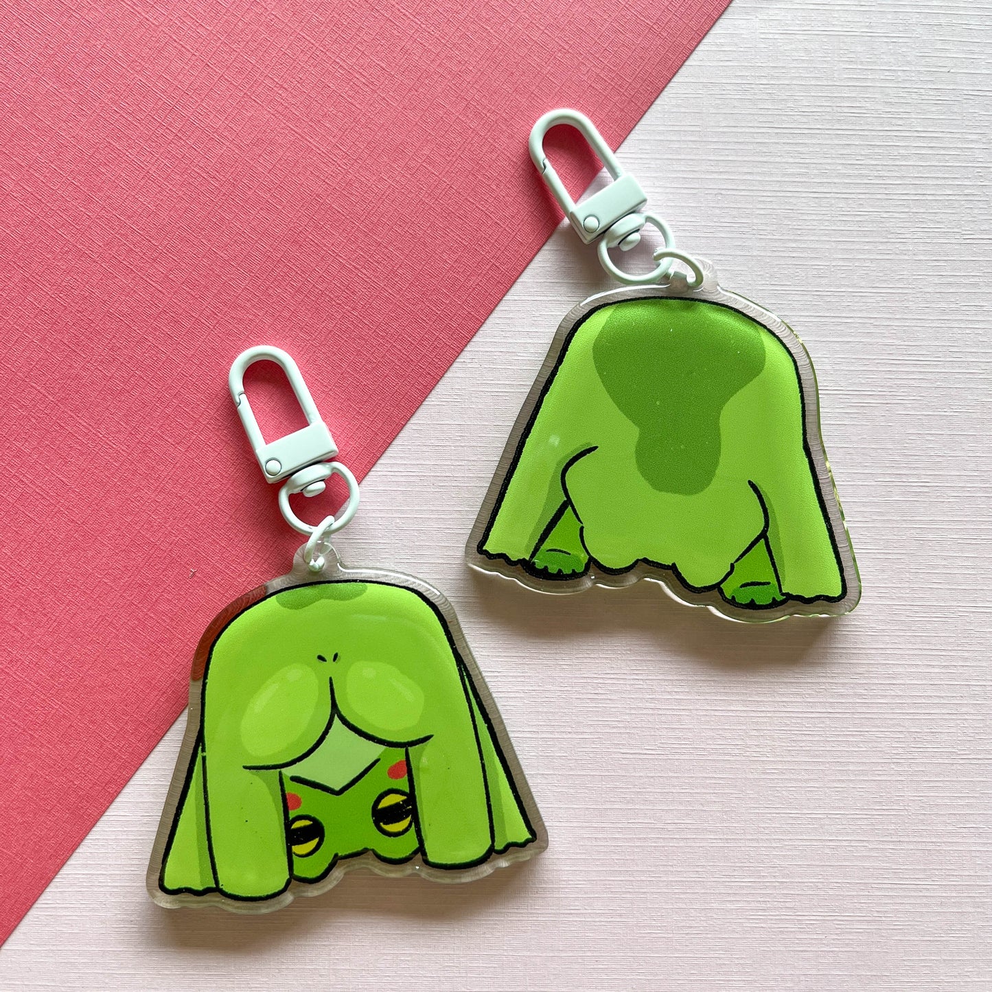 Peek A Boo Frog Butt Keychain