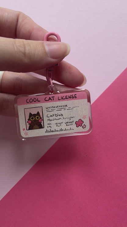 Cool Cat License Keychain