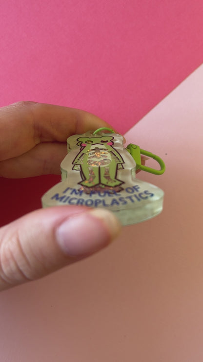 Full of Microplastics Liquid Shaker Keychain