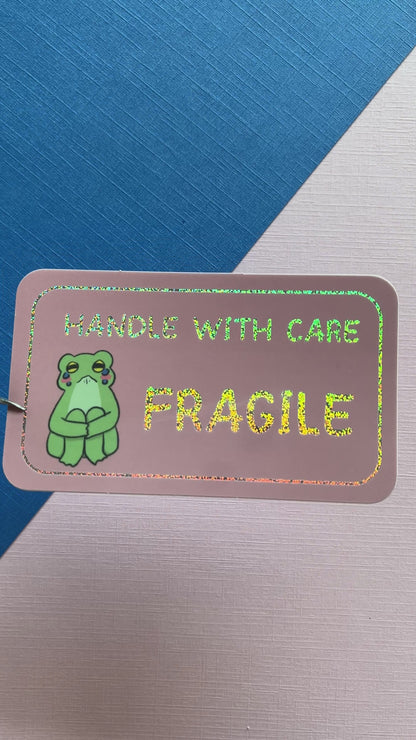 Sparkly Fragile Frog Sticker