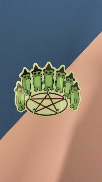 Glow In The Dark Frog Cult Sticker